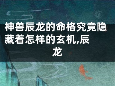 神兽辰龙的命格究竟隐藏着怎样的玄机,辰 龙