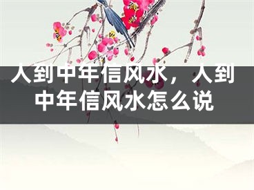 人到中年信风水,人到中年信风水怎么说