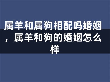 属羊和属狗相配吗婚姻,属羊和狗的婚姻怎么样