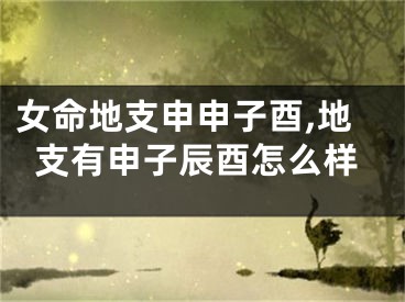 女命地支申申子酉,地支有申子辰酉怎么样
