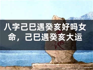八字己巳遇癸亥好吗女命，己巳遇癸亥大运