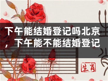 下午能结婚登记吗北京，下午能不能结婚登记