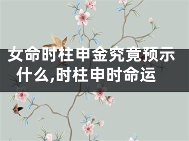 女命时柱申金究竟预示什么,时柱申时命运