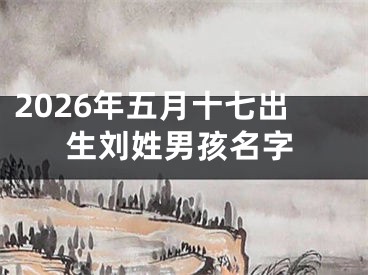 2026年五月十七出生刘姓男孩名字