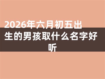2026年六月初五出生的男孩取什么名字好听