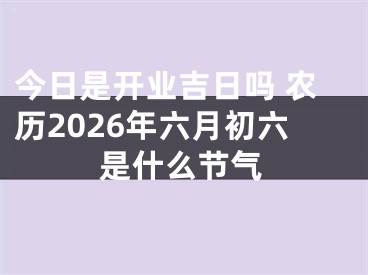 今日是开业吉日吗 农历2026年六月初六是什么节气