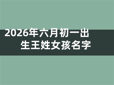 2026年六月初一出生王姓女孩名字