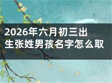 2026年六月初三出生张姓男孩名字怎么取