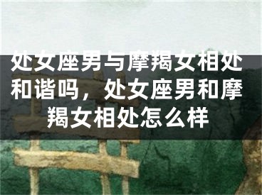处女座男与摩羯女相处和谐吗，处女座男和摩羯女相处怎么样