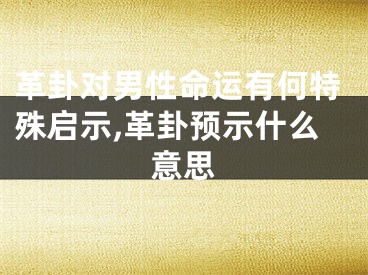 革卦对男性命运有何特殊启示,革卦预示什么意思