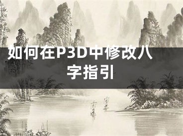 如何在P3D中修改八字指引
