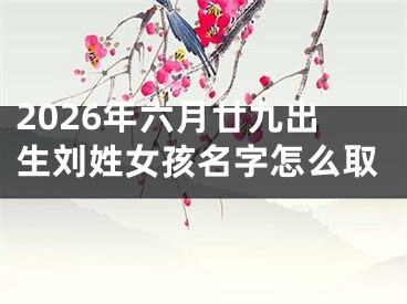 2026年六月廿九出生刘姓女孩名字怎么取