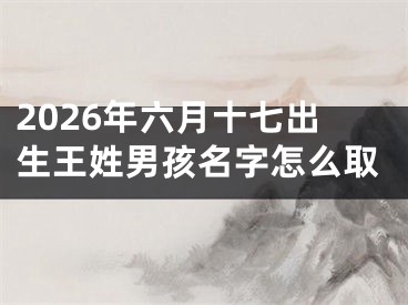 2026年六月十七出生王姓男孩名字怎么取