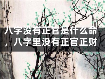 八字没有正官是什么命，八字里没有正官正财