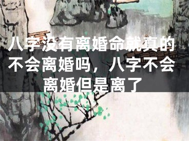 八字没有离婚命就真的不会离婚吗，八字不会离婚但是离了