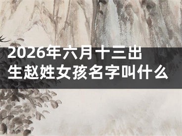 2026年六月十三出生赵姓女孩名字叫什么