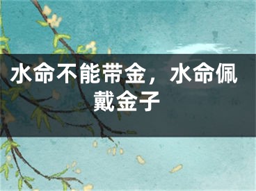 水命不能带金，水命佩戴金子