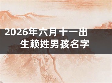 2026年六月十一出生赖姓男孩名字