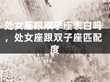 处女座跟双子座表白吗，处女座跟双子座匹配度