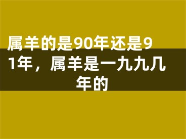 属羊的是90年还是91年，属羊是一九九几年的