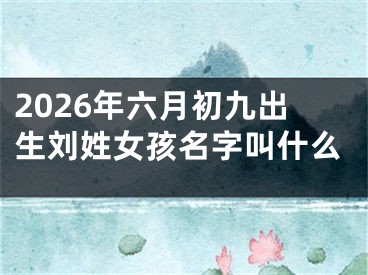 2026年六月初九出生刘姓女孩名字叫什么