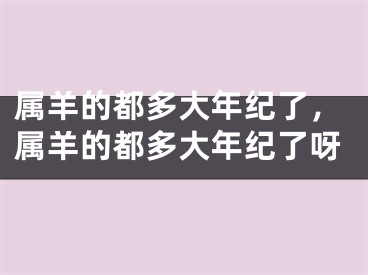 属羊的都多大年纪了，属羊的都多大年纪了呀