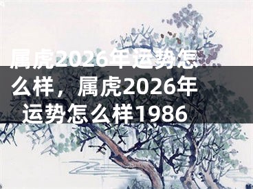 属虎2026年运势怎么样，属虎2026年运势怎么样1986