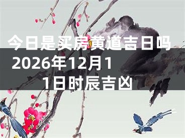 今日是买房黄道吉日吗 2026年12月11日时辰吉凶