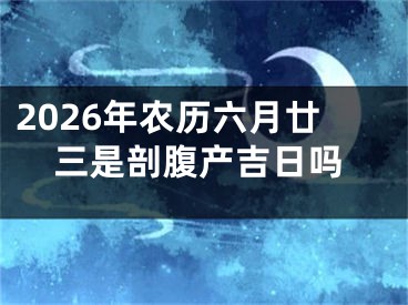 2026年农历六月廿三是剖腹产吉日吗