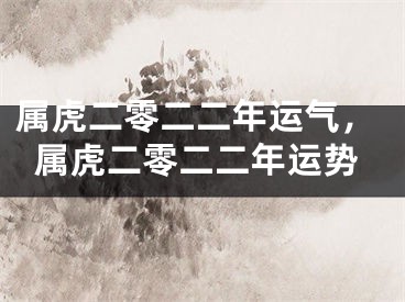 属虎二零二二年运气，属虎二零二二年运势