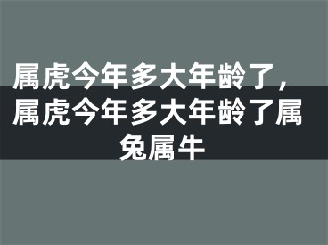 属虎今年多大年龄了，属虎今年多大年龄了属兔属牛