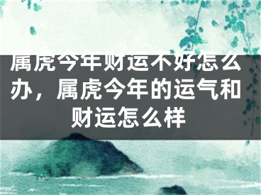 属虎今年财运不好怎么办，属虎今年的运气和财运怎么样