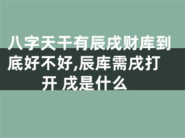 八字天干有辰戌财库到底好不好,辰库需戌打开 戌是什么