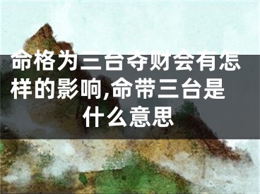 命格为三台夺财会有怎样的影响,命带三台是什么意思