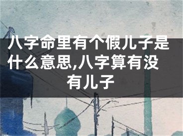 八字命里有个假儿子是什么意思,八字算有没有儿子