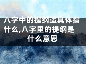 八字中的提纲运具体指什么,八字里的提纲是什么意思