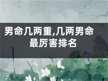 男命几两重,几两男命最厉害排名