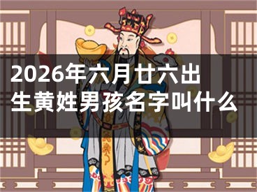 2026年六月廿六出生黄姓男孩名字叫什么