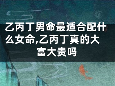 乙丙丁男命最适合配什么女命,乙丙丁真的大富大贵吗