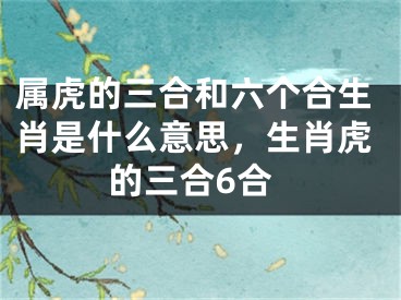 属虎的三合和六个合生肖是什么意思，生肖虎的三合6合