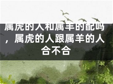 属虎的人和属羊的配吗，属虎的人跟属羊的人合不合