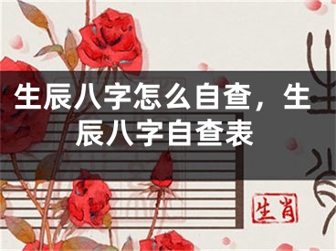 生辰八字怎么自查，生辰八字自查表