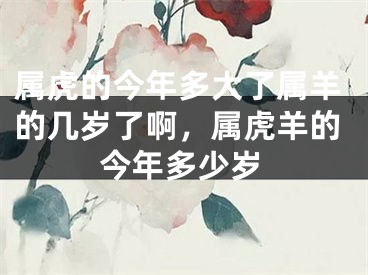 属虎的今年多大了属羊的几岁了啊，属虎羊的今年多少岁