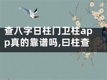 查八字日柱门卫柱app真的靠谱吗,曰柱查