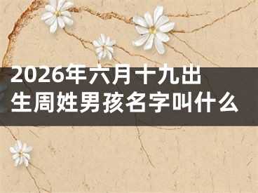 2026年六月十九出生周姓男孩名字叫什么