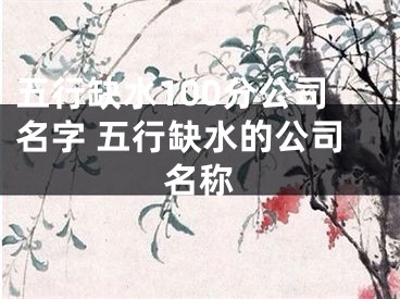 五行缺水100分公司名字 五行缺水的公司名称