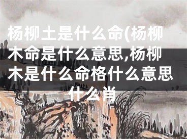 杨柳土是什么命(杨柳木命是什么意思,杨柳木是什么命格什么意思什么肖