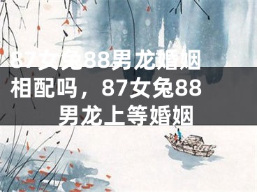 87女兔88男龙婚姻相配吗，87女兔88男龙上等婚姻