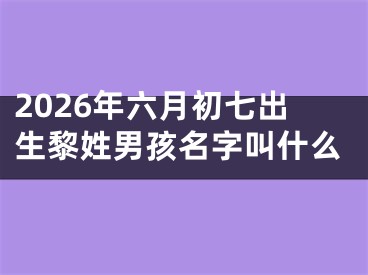 2026年六月初七出生黎姓男孩名字叫什么