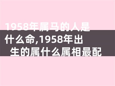 1958年属马的人是什么命,1958年出生的属什么属相最配